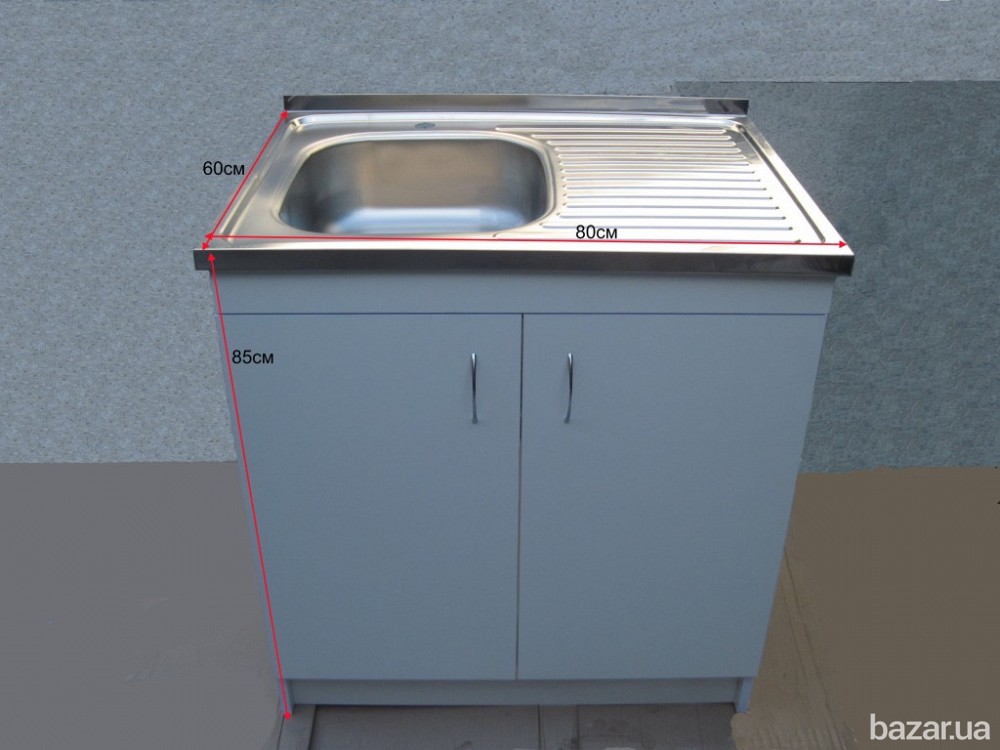 Мойка с тумбой 80х60 из нержавеющей стали в Харькове Харків - зображення 1