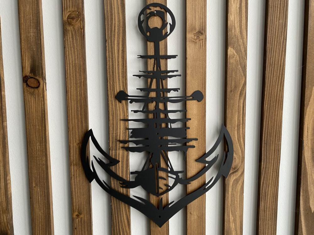 Настенный декор панно картина лофт из металла Якорь Киев - изображение 4