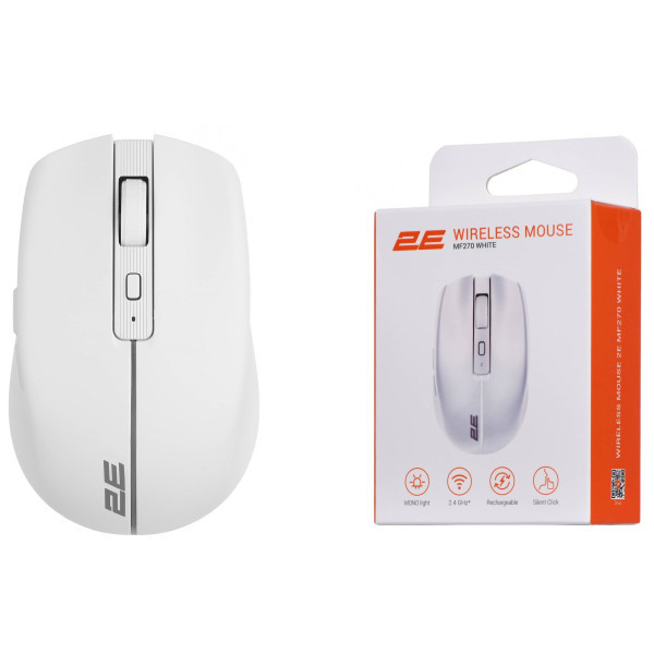 Мишка 2E MF270 Silent Rechargeable WL White (2E-MF270WWH) (Код товару:39768) Харків - зображення 7