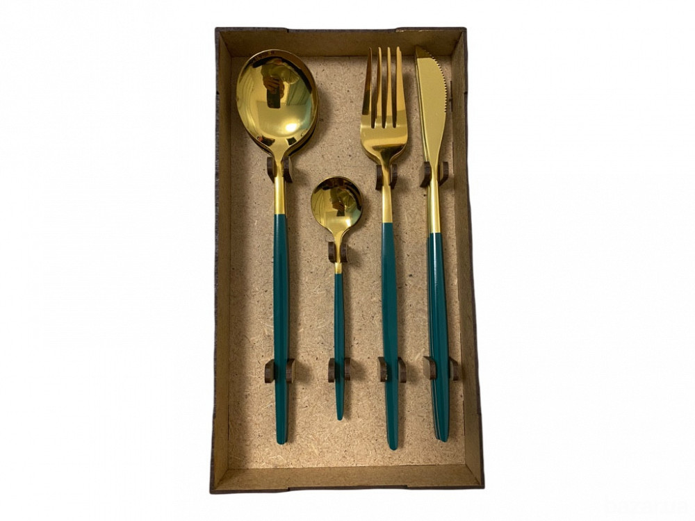 Набор столовых приборов Kitchen зелёный Київ - зображення 5