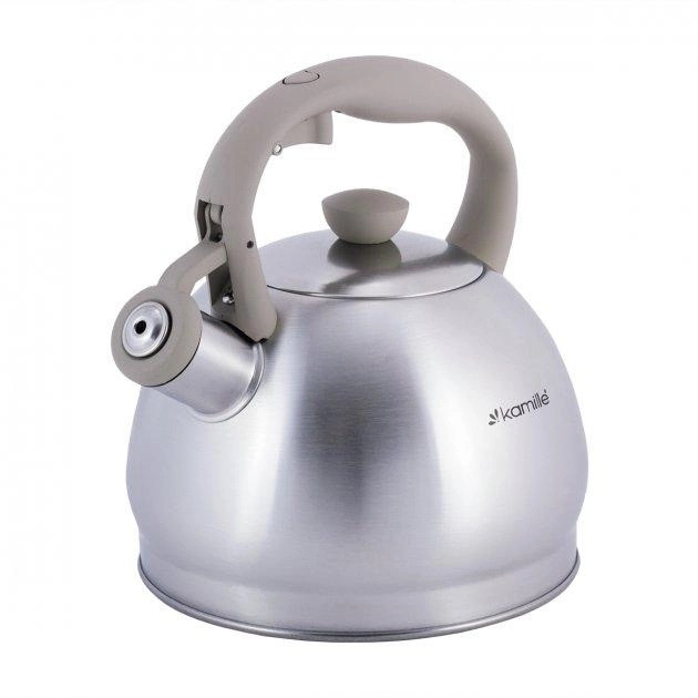 Чайник із свистком Kamille KM-0693GR 2 л сірий Киев - изображение 1