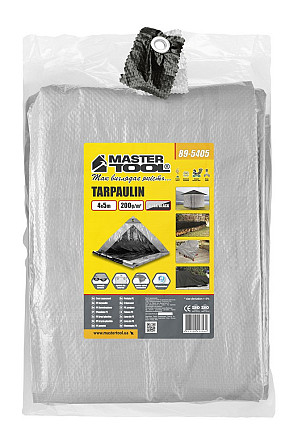 Тент MASTERTOOL SILVER/BLACK 4х5 м двухсторонний 200 г/м² 89-5405 Харків - зображення 2
