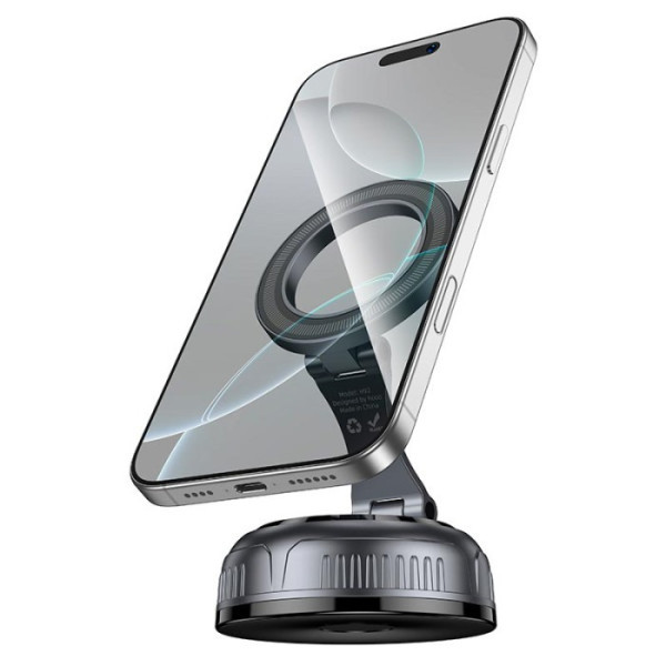 Автомобільний тримач Hoco H92 Vacuum Suction Cup Magnetic Black Харків - зображення 2
