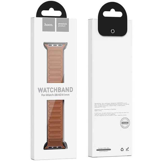 Ремешок Hoco WA23 Original series leather chain magnetic strap для Apple watch 38/40/41mm Херсон - зображення 2