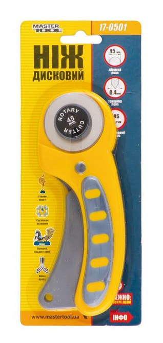 Нож строительный для ковровых покрытий MASTERTOOL роликовый Ø 45 мм 17-0501 Харків - зображення 2