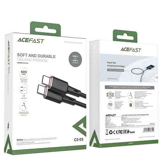Дата кабель Acefast C2-03 USB-C to USB-C zinc alloy silicone (1.2m) Херсон