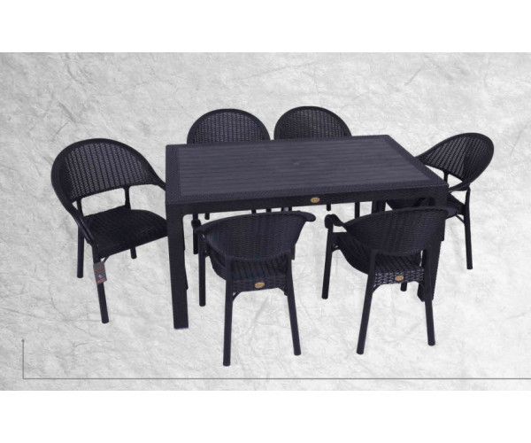 Стіл Осло пластиковий ротанг 150*90 чорний Днепр - изображение 2