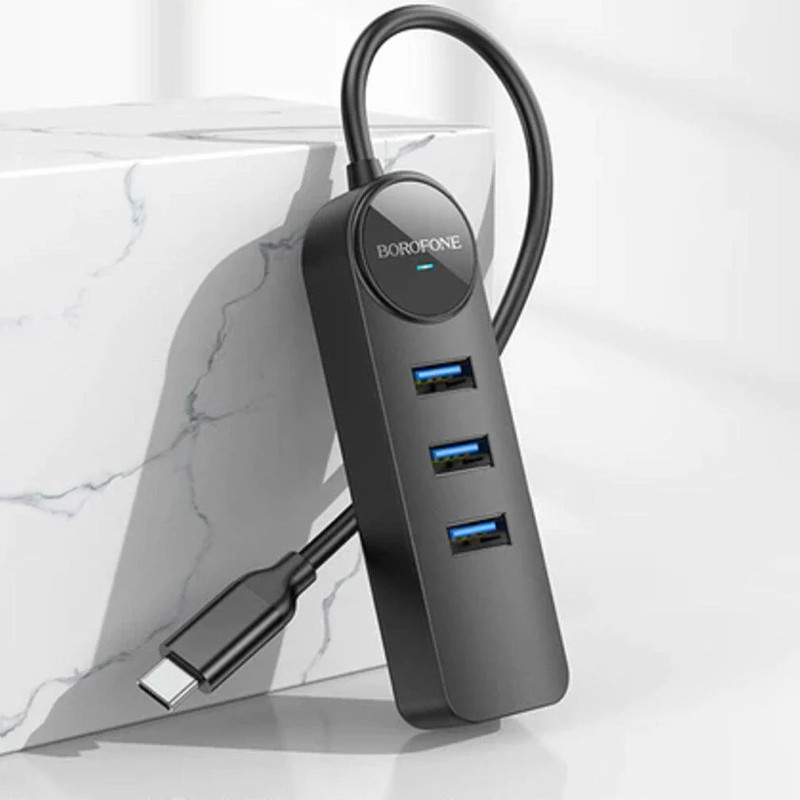 Переходник Borofone DH6 Erudite 4in1 Gigabit Ethernet (Type-C to USB3.0*3+RJ45) (0.2m) Херсон - изображение 5