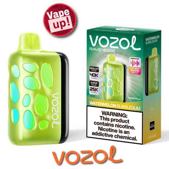 Кавунова жуйка • Сигарета світло-музична Vozol Rave 40000 тяг Житомир