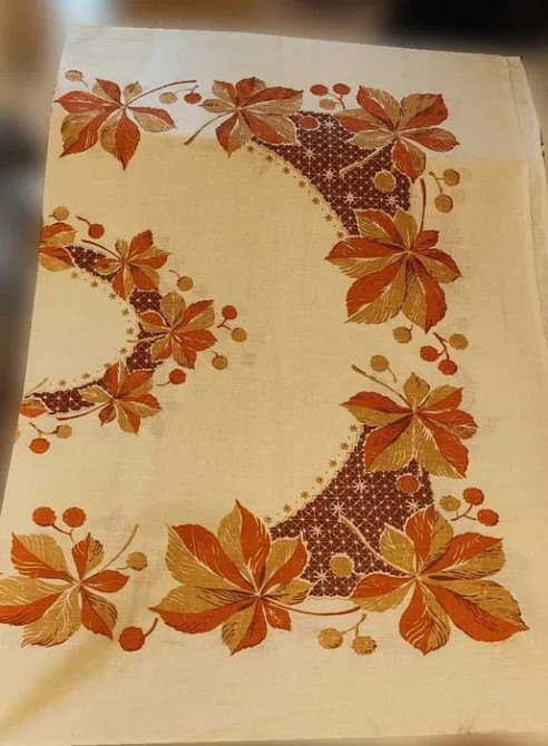 Скатерть льняная с осенним принтом Харків - зображення 2