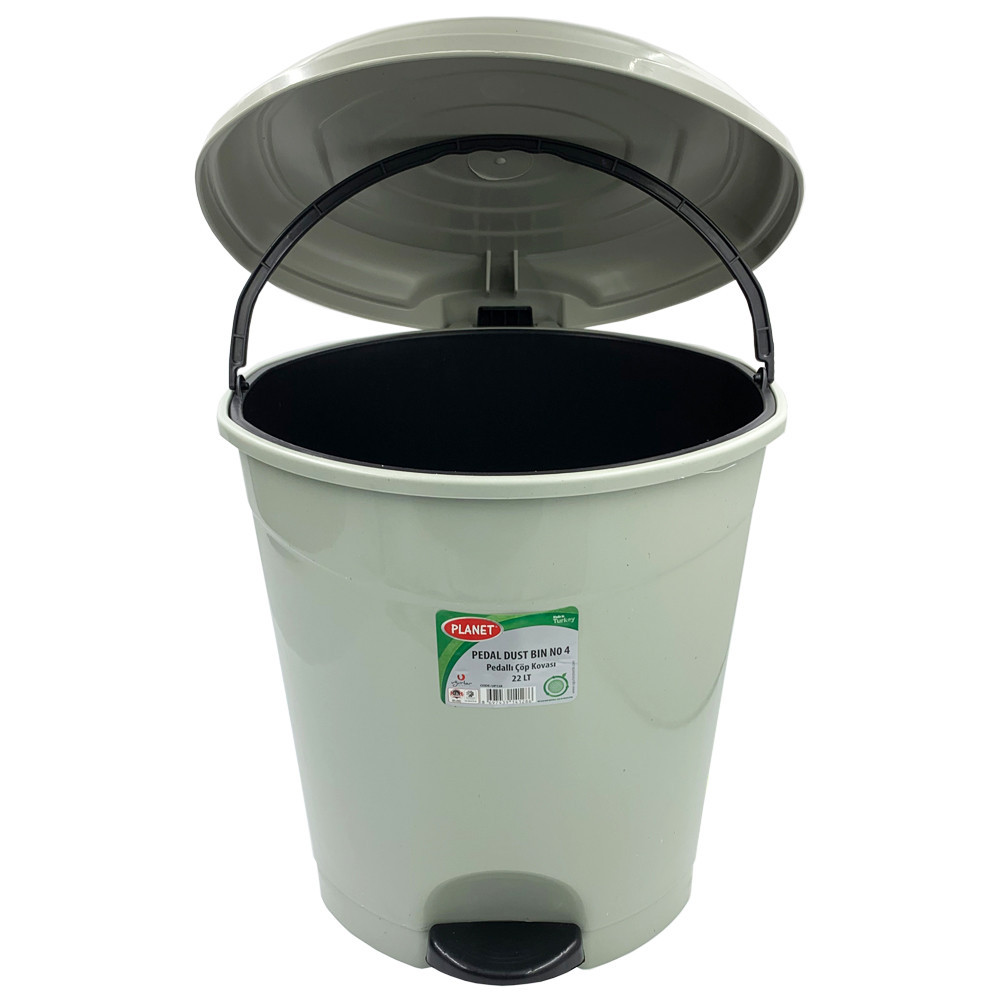 Ведро для мусора с педалью Planet №4 22 л серое Київ - зображення 3