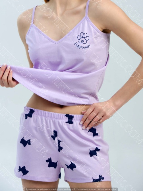 Женская пижама на тонких бретелях "Lavender Puppies" (12063) (арт. 1762) Кривий Ріг - зображення 1