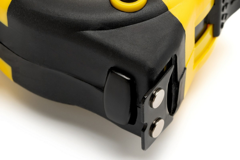 Рулетка MASTERTOOL 5 м х 25 мм с магнитами 2 фиксатора кнопка STOP покрытие TPR нейлоновое покрытие  Харьков - изображение 4