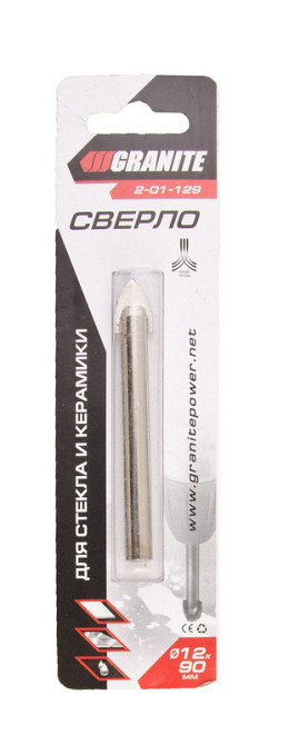 Сверло-пика для стекла и керамики GRANITE 12х90 мм 2-01-129 Харьков - изображение 1