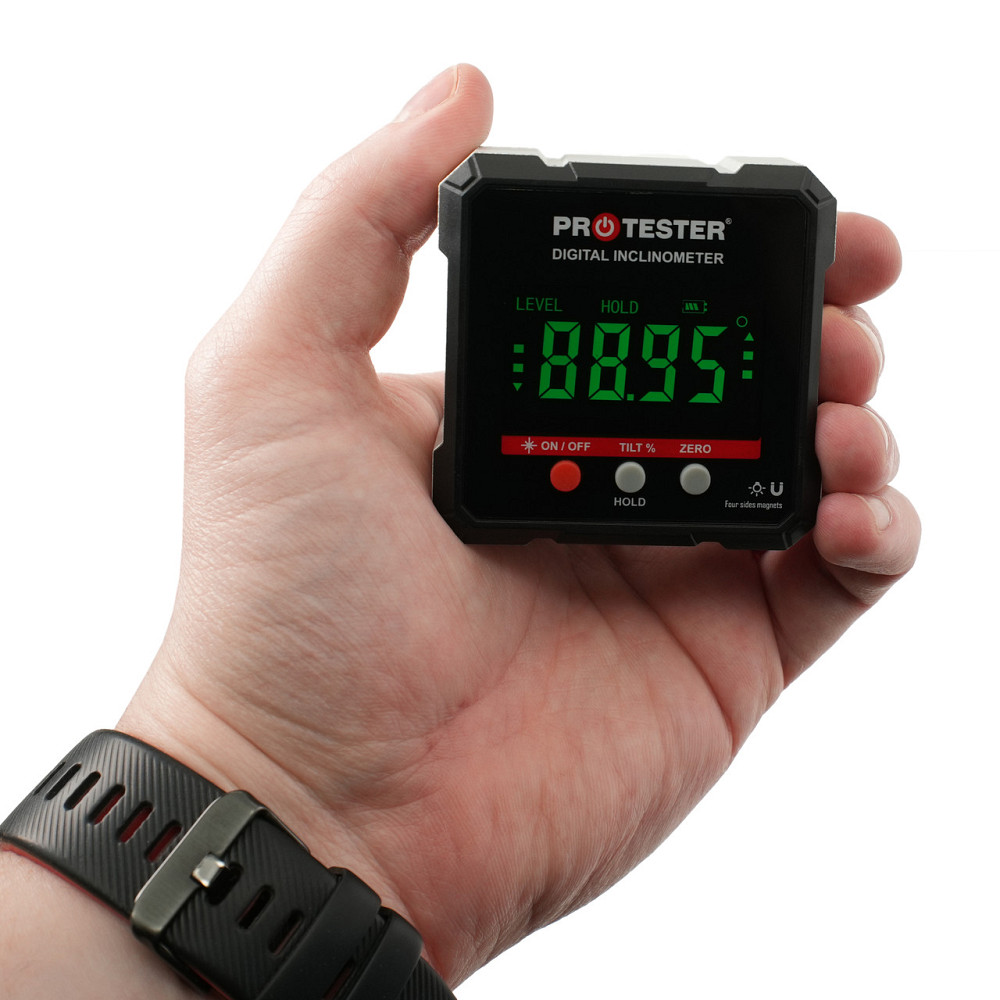Цифровой угломер (инклинометр) с лазером (4х90°, 4 магнита) PROTESTER 5341-90 Харьков - изображение 7