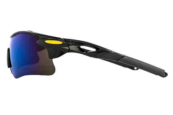Очки открытые MASTERTOOL SPORTLINE BLUE MIRROR панорамная линза полуоправа противоскользящие дужки 8 Харків