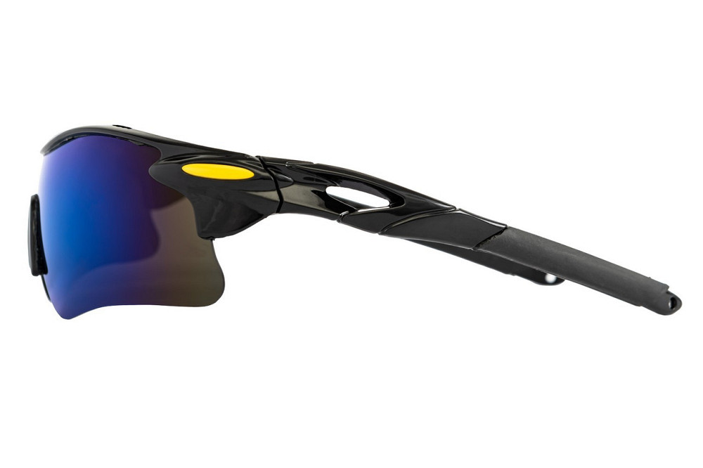 Очки открытые MASTERTOOL SPORTLINE BLUE MIRROR панорамная линза полуоправа противоскользящие дужки 8 Харьков - изображение 2