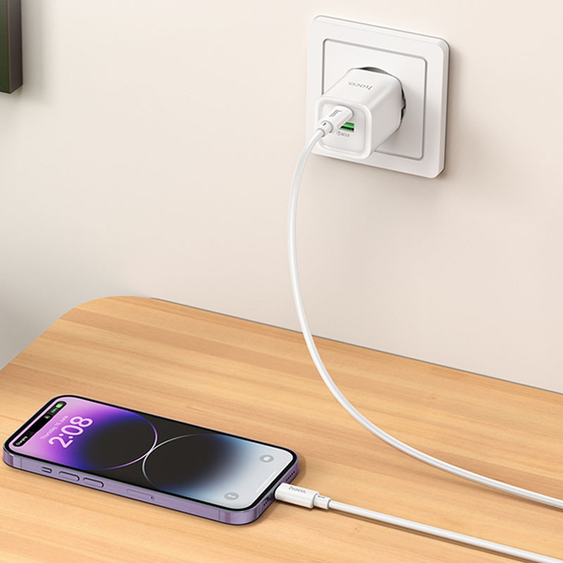 Уценка СЗУ Hoco C149A Charm PD30W+QC3.0 (1USB-A/1C) + кабель Type-C to Lightning Херсон - зображення 5
