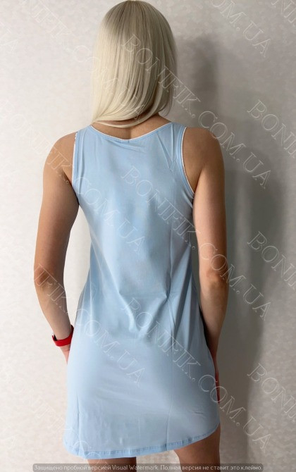 Женский голубой сарафан с принтом-надписью (16334) (арт. 1846) Кривий Ріг - зображення 4