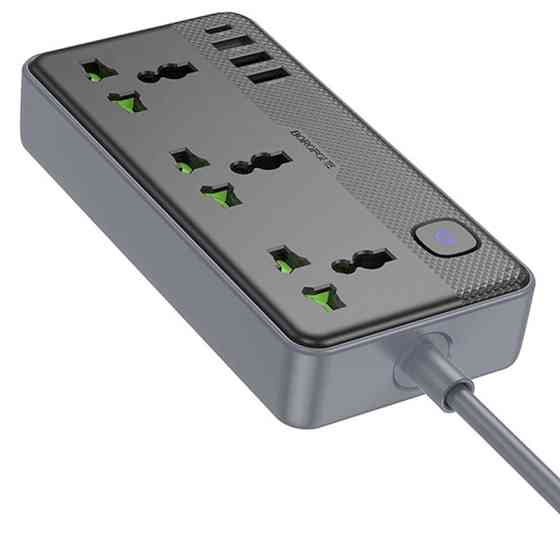 Удлинитель Borofone BAC2 Leya (3USB-A/1C/3xSocket) (1.5m) Херсон