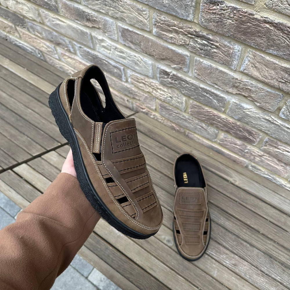 Мужские кожаные летние туфли Leon Olive Киев - изображение 6