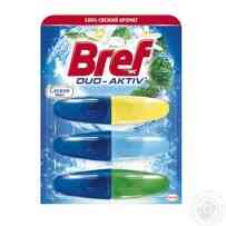 Средство для чистки и ароматизации унитаза Bref Duo-Aktiv жидкий блок Свежий микс 3х50мл Київ