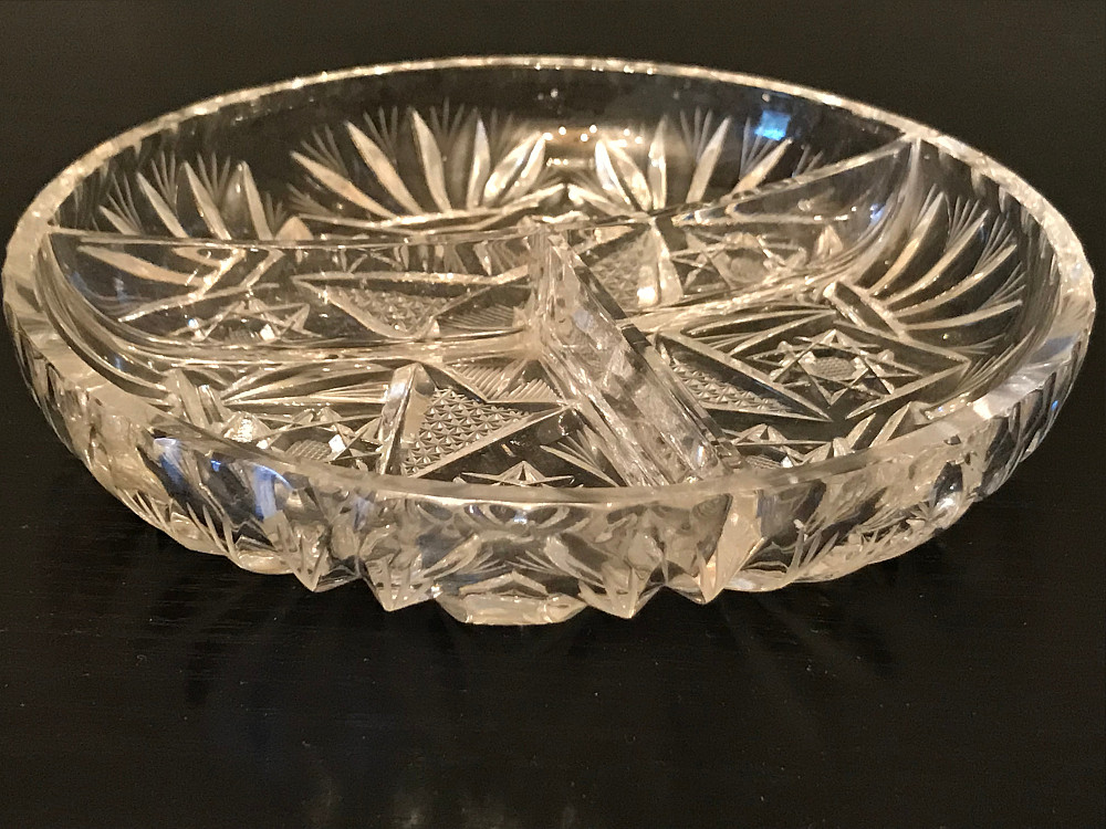 Кабаретница-менажница хрустальная на 3 отделения, Чехословакия Дніпро - зображення 2