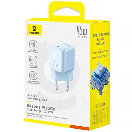 СЗУ Baseus PicoGo GaN Fast Charger 45W (1USB-C) (P10176800) Херсон