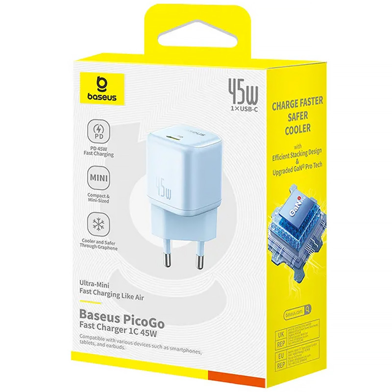 СЗУ Baseus PicoGo GaN Fast Charger 45W (1USB-C) (P10176800) Херсон - зображення 2