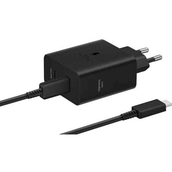 Мережевий зарядний пристрій Samsung 50W Power Adapter Duo + cable Type-C to Type-C Black (EP-T5020XB Харків