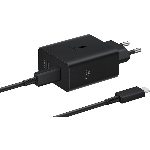 Мережевий зарядний пристрій Samsung 50W Power Adapter Duo + cable Type-C to Type-C Black (EP-T5020XB Харьков - изображение 1