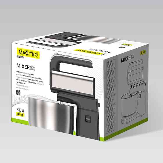 Миксер стационарный Maestro MR-551 400-600 Вт черный Киев