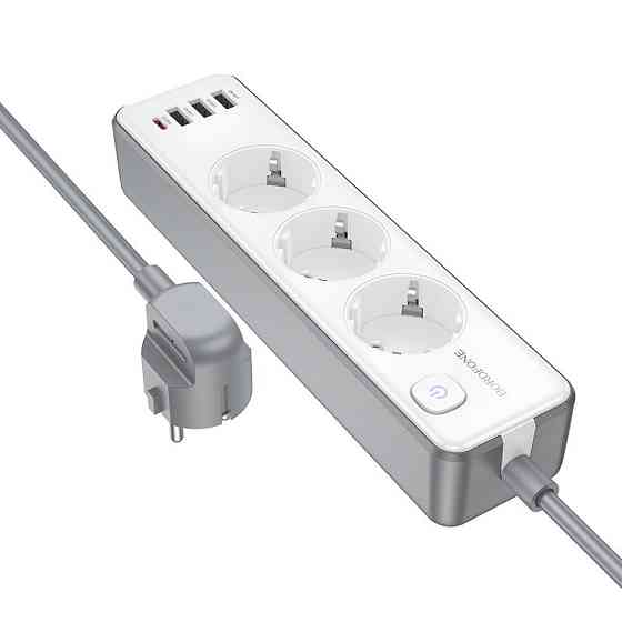 Удлинитель Borofone BAC9 Power PD20W (3USB-A/1C/3xSocket) (2m) Херсон