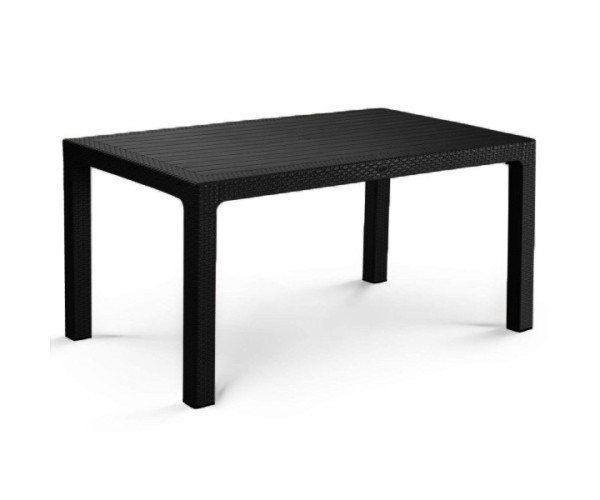 Стіл Осло пластиковий ротанг 150*90 чорний Днепр - изображение 1