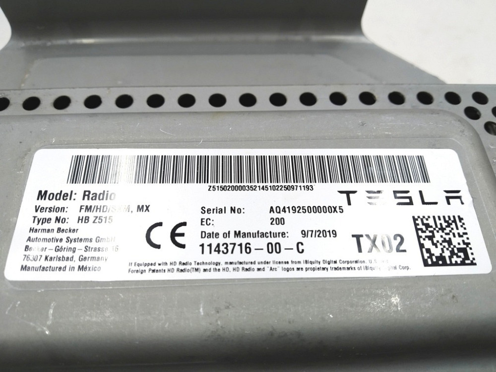 Радио FM/HD Tesla model X 1143716-00-B Київ - зображення 5