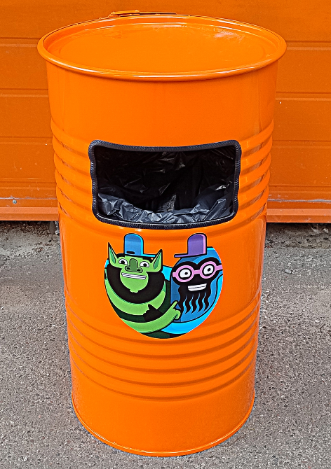 Урна з попільничкою 100 л з металевої бочки з нанесенням логотипу вашого бізнесу Київ - зображення 9