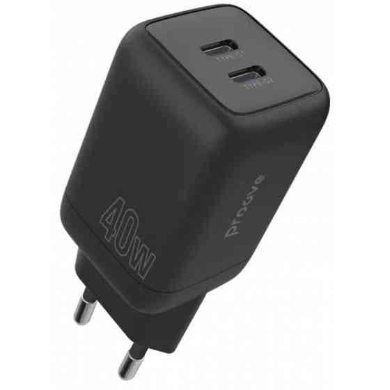 Мережевий зарядний пристрій Proove Silicone Power 40W (Type-C + Type-C) Black (WCSP4020001) (Код тов Харків
