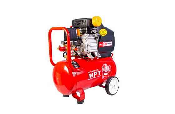 Компрессор MPT PROFI 24 л 1500 Вт/2 л.с. 2850 об/мин 100 л/мин 8 атм 2 выхода медная обмотка MAC2024 Харків