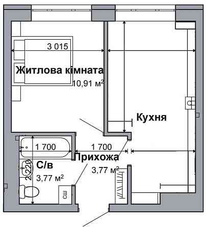 продажа 1-к квартира Киево-Святошинский, Гатное, 35000 $ 