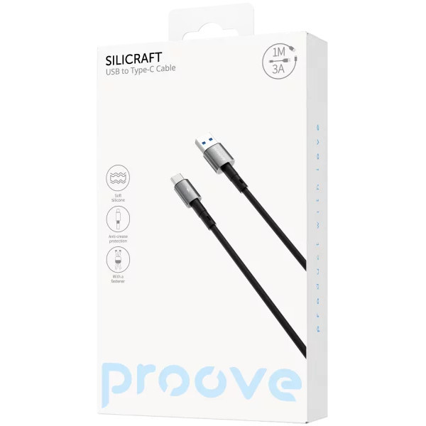 Кабель Proove Silicraft USB to Type-C 3A 1m Black (CCSC15001201) Харьков - изображение 2
