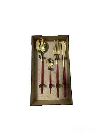 Набор столовых приборов бордовый Київ