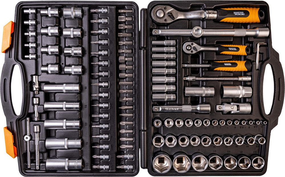 Набор инструментов MASTERTOOL PROFI ¼"&½" 111 шт 4-14 мм 10-32 мм CrV50BV30 телескопическая трещотка Харків - зображення 3