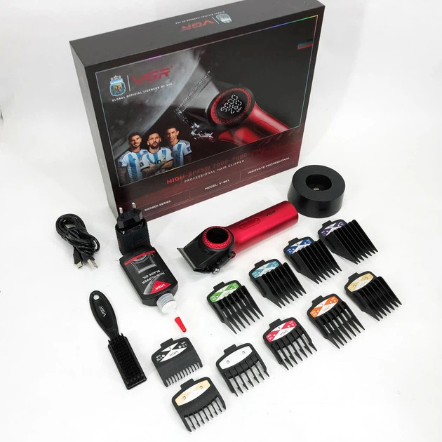 Машинка для стрижки аккумуляторная VGR V-001 RED 10 Вт красная Киев - изображение 2