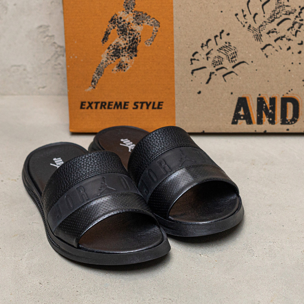 Мужские кожаные  летние шлепанцы-сланцы Jordan Київ - зображення 9