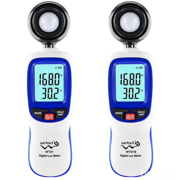Цифровой люксметр (измеритель освещенности + термометр) Bluetooth 200000 Lux WINTACT WT81B Харків - зображення 2