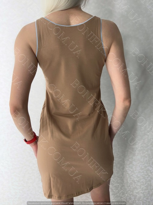 Женский домашний сарафан карамельного цвета с принтом (16401) (арт. 1846) Кривий Ріг - зображення 5