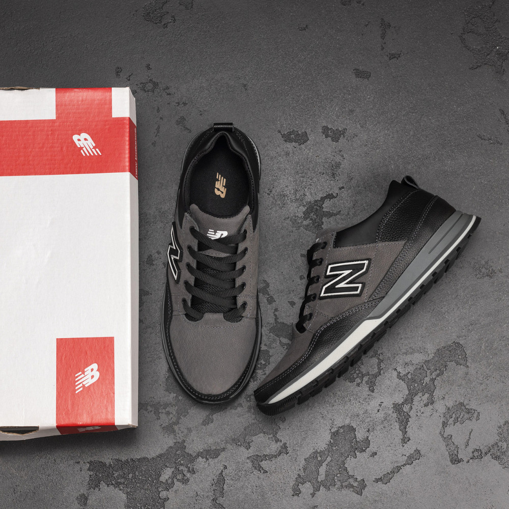 Мужские кожаные кроссовки Clasic Grey Киев - изображение 10