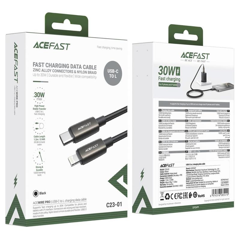 Дата кабель Acefast C23-01 Type-C to Lightning 30W (1.2m) Херсон - зображення 3