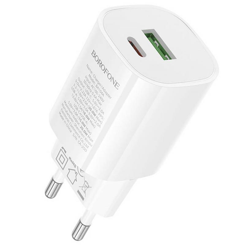 СЗУ Borofone BA104A Pudding PD20W+QC3.0 (1USB-A/1C) Херсон - изображение 2