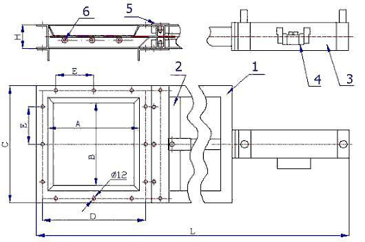 Задвижки 220х220 (шиберы) ЗШП с пневмоприводом Київ - зображення 2